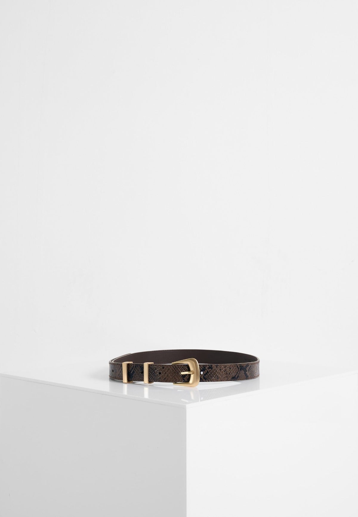 Lilian - Python Belt - Brown/Gold