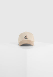 Floral Eiffel Suede Contrast Cap - Beige