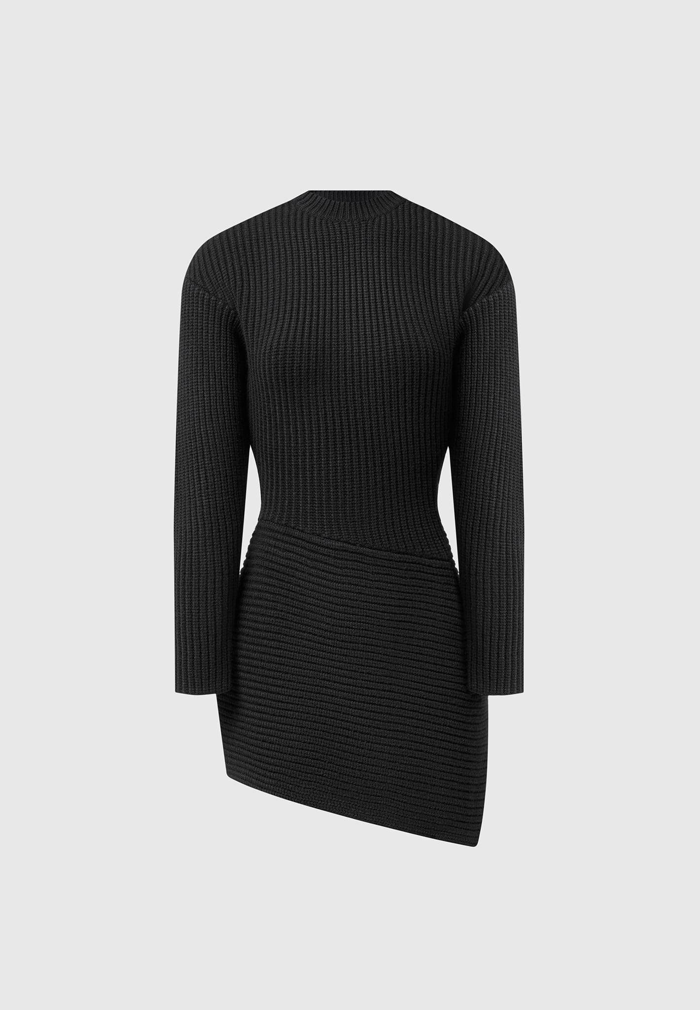Asymmetric Knit Jumper Dress Black Mani re De Voir EU asymmetric-knit-jumper-dress-black-mani-re-de-voir-eu