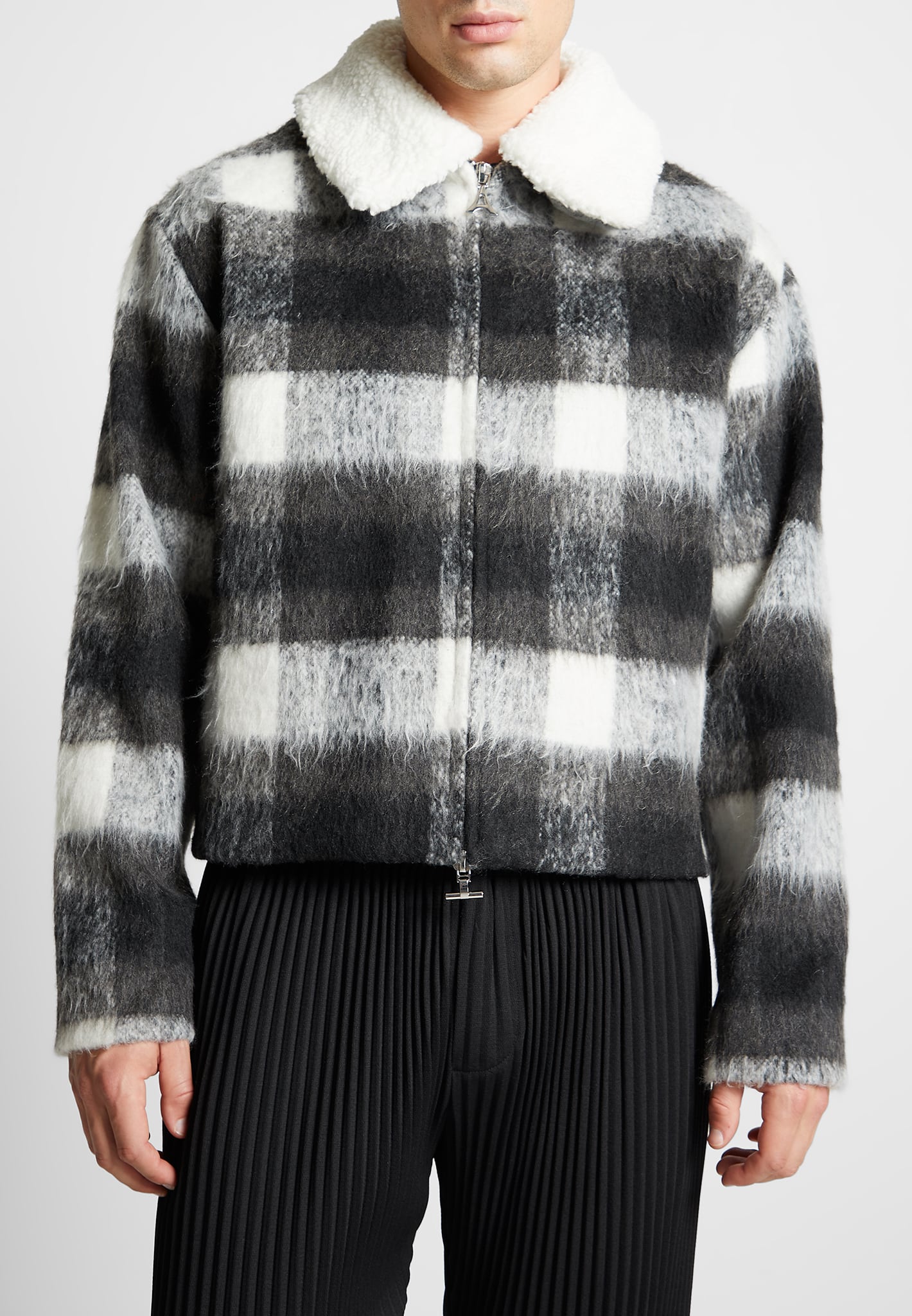 boxy-check-jacket-with-borg-collar-black-white