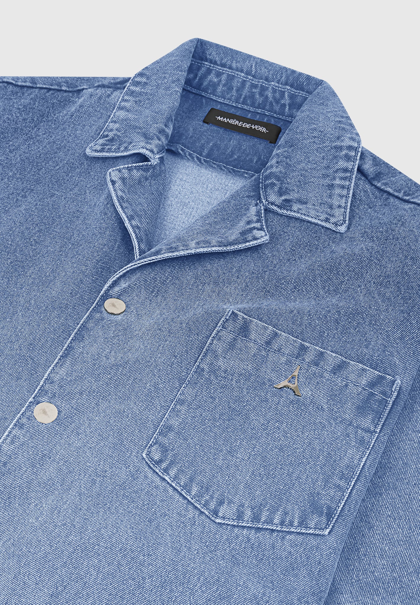 Boxy Denim Shirt - Mid Blue