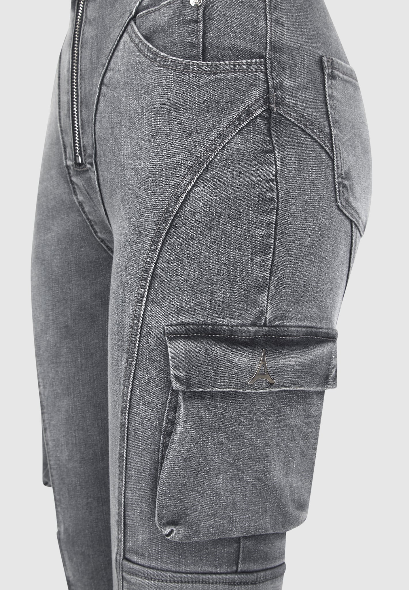 Jean skinny de poche de cargaison - gris lavé