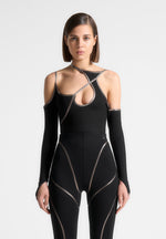 chrome-piped-contour-bodysuit-black