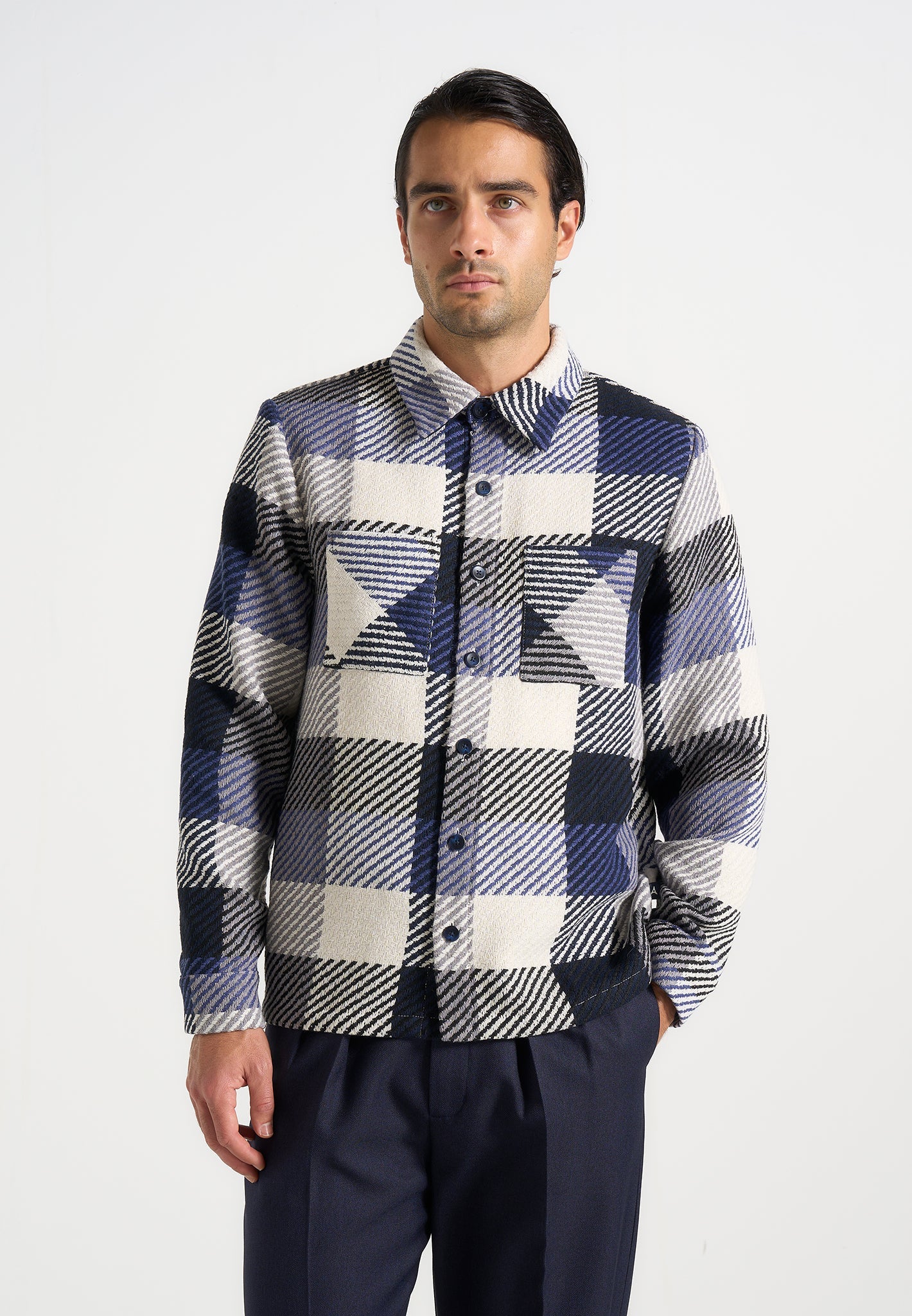 rune-unisex-check-overshirt-navy