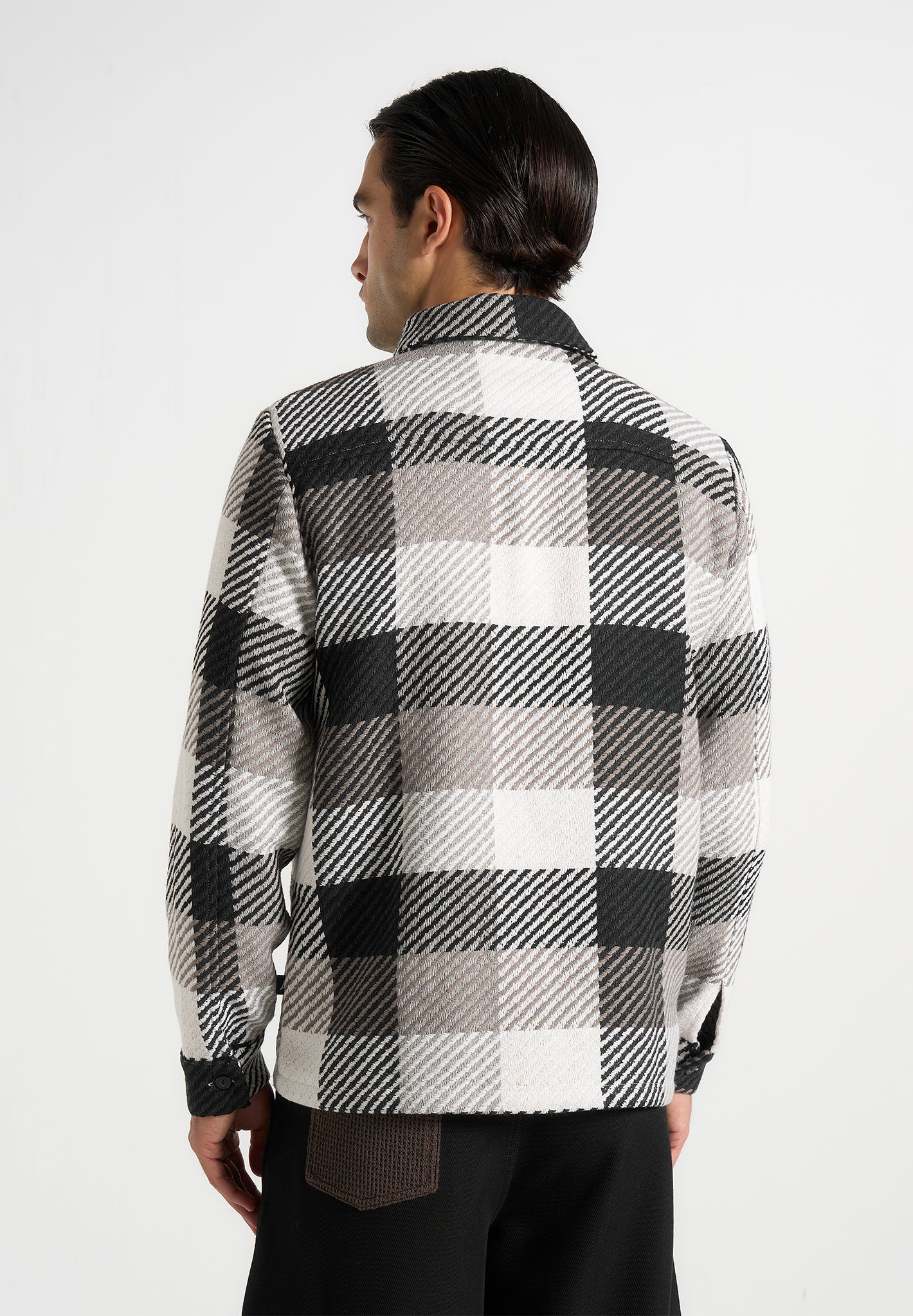 rune-unisex-check-overshirt-black