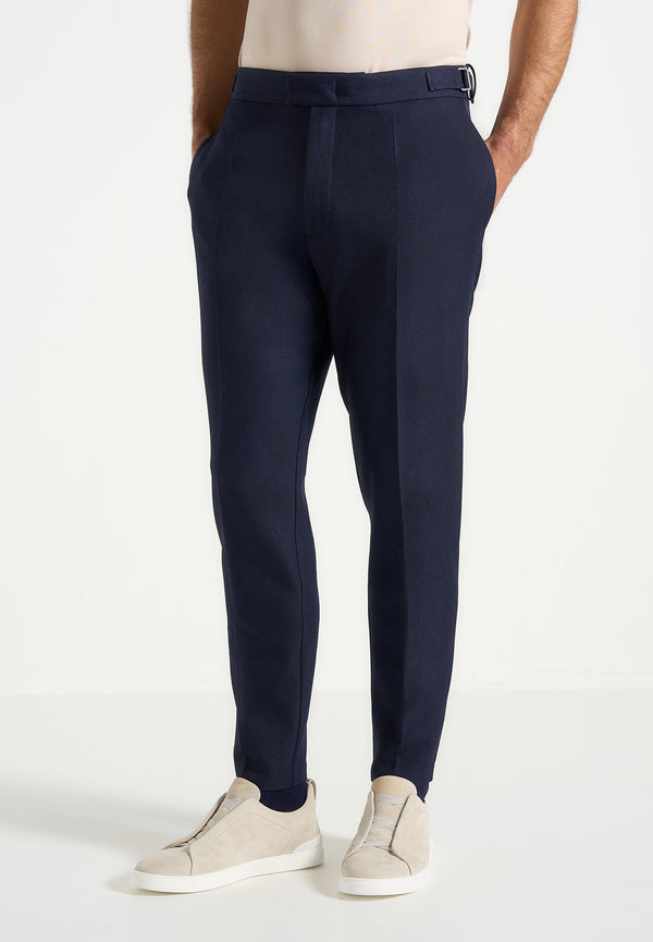 Hubert - Slim Fit Tailored Trousers - Navy