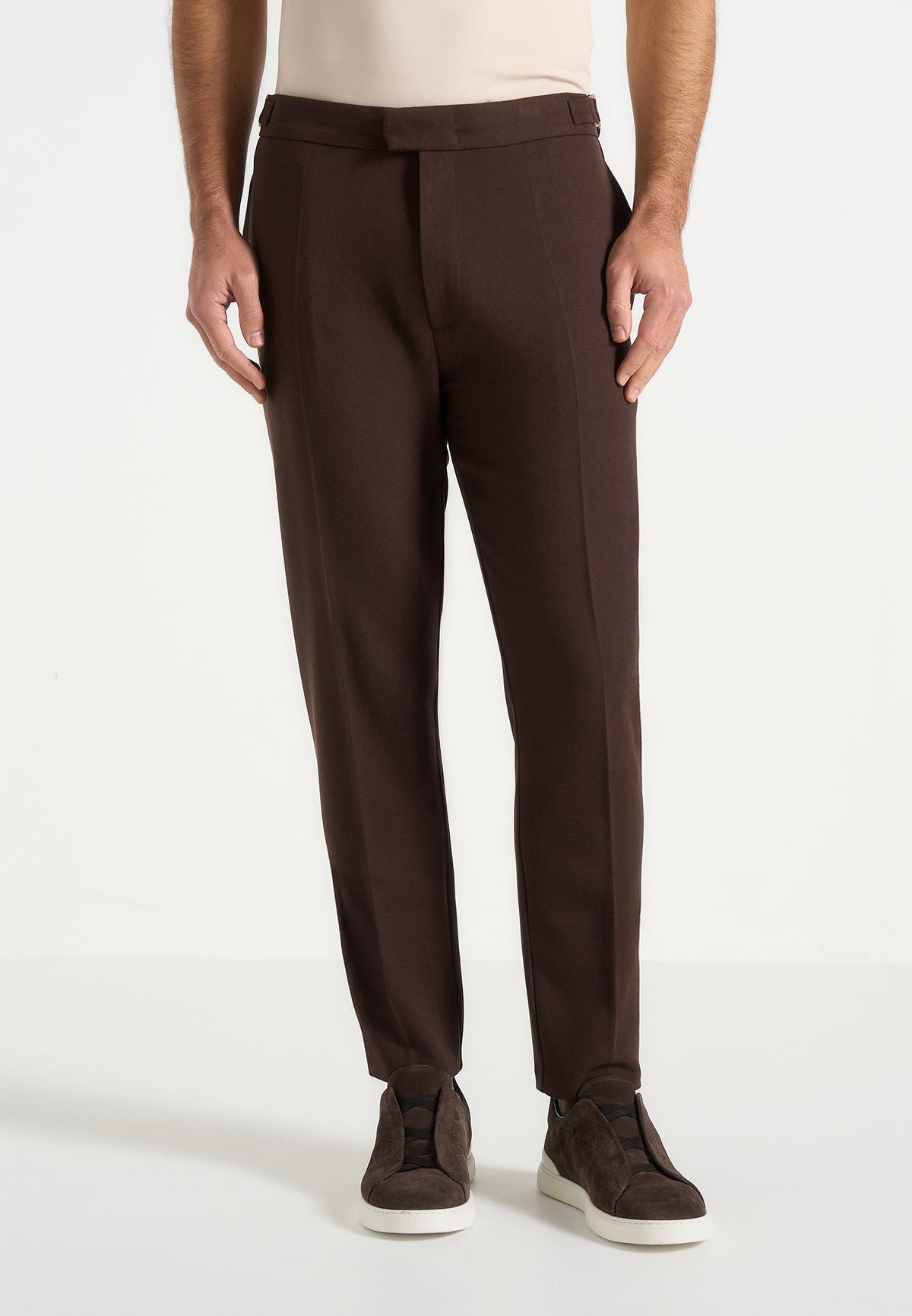 Hubert - Slim Fit Tailored Pants - Brown