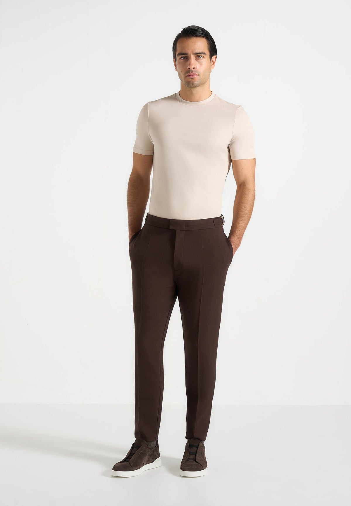 Hubert - Slim Fit Tailored Pants - Brown