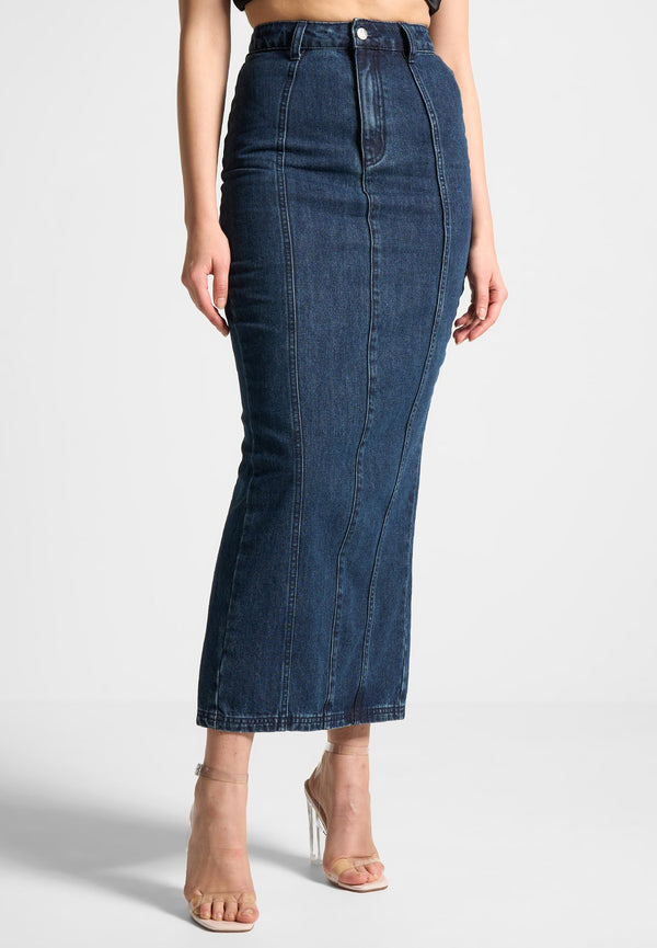 Denim Midaxi Skirt - Indigo