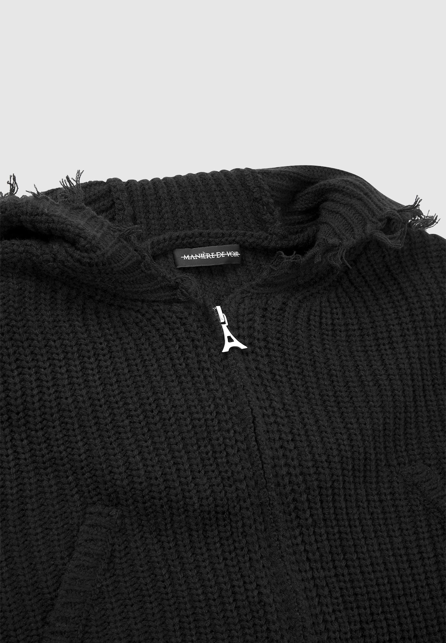 distressed-chunky-knit-hoodie-black-1