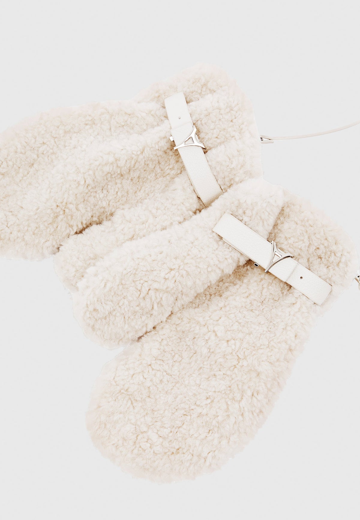 Eiffel Plush Mittens - Beige