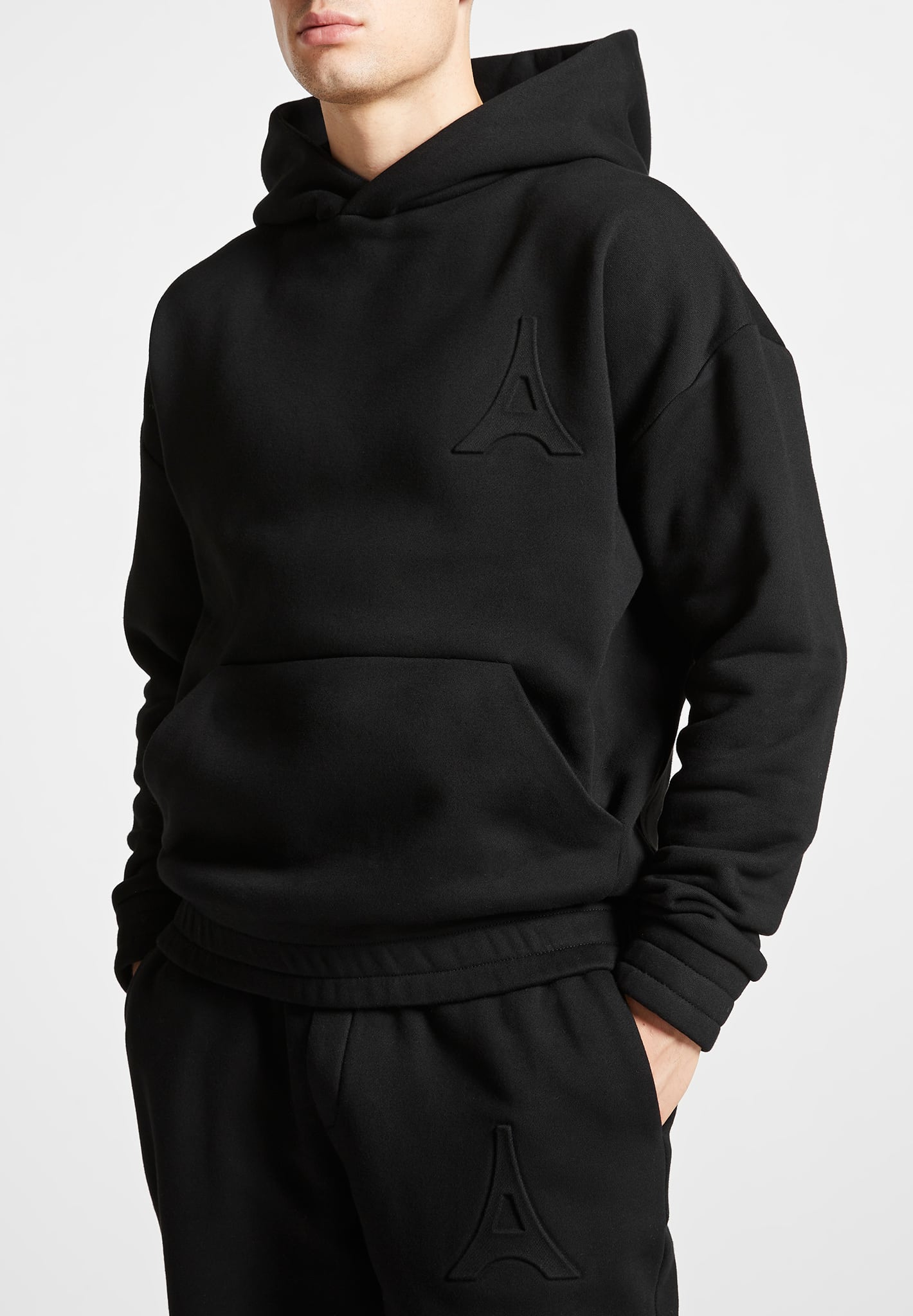 eternal-eiffel-embossed-hoodie-black