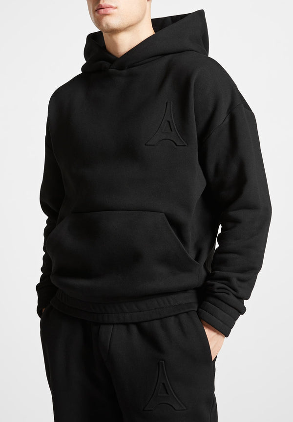 Victor - Eiffel Embossed Hoodie - Black