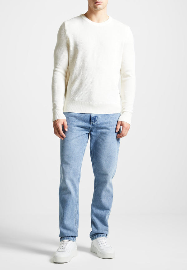 Gabin - Textured Wool Blend Jumper - Cream