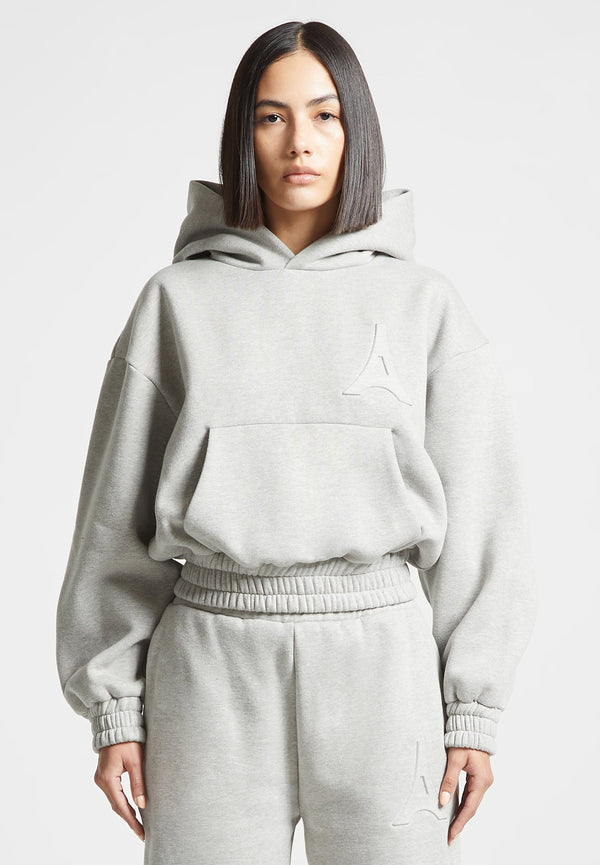 Ariane - Eiffel Embossed Hoodie - Grey