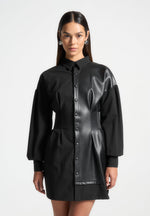 half-vegan-leather-shirt-dress-black-1