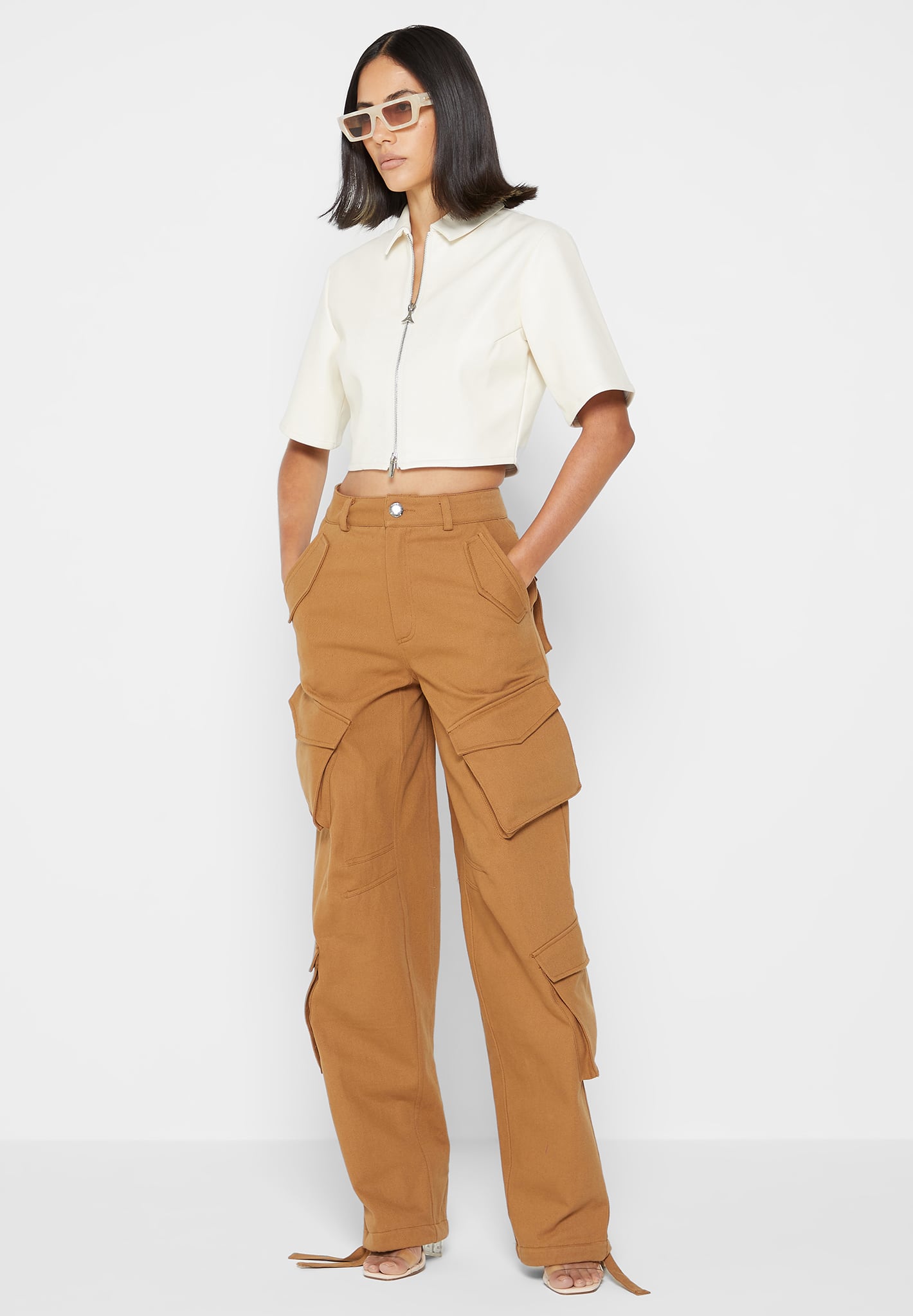 BVnarty Cargo Pants for Women Solid Color Street Style Overalls