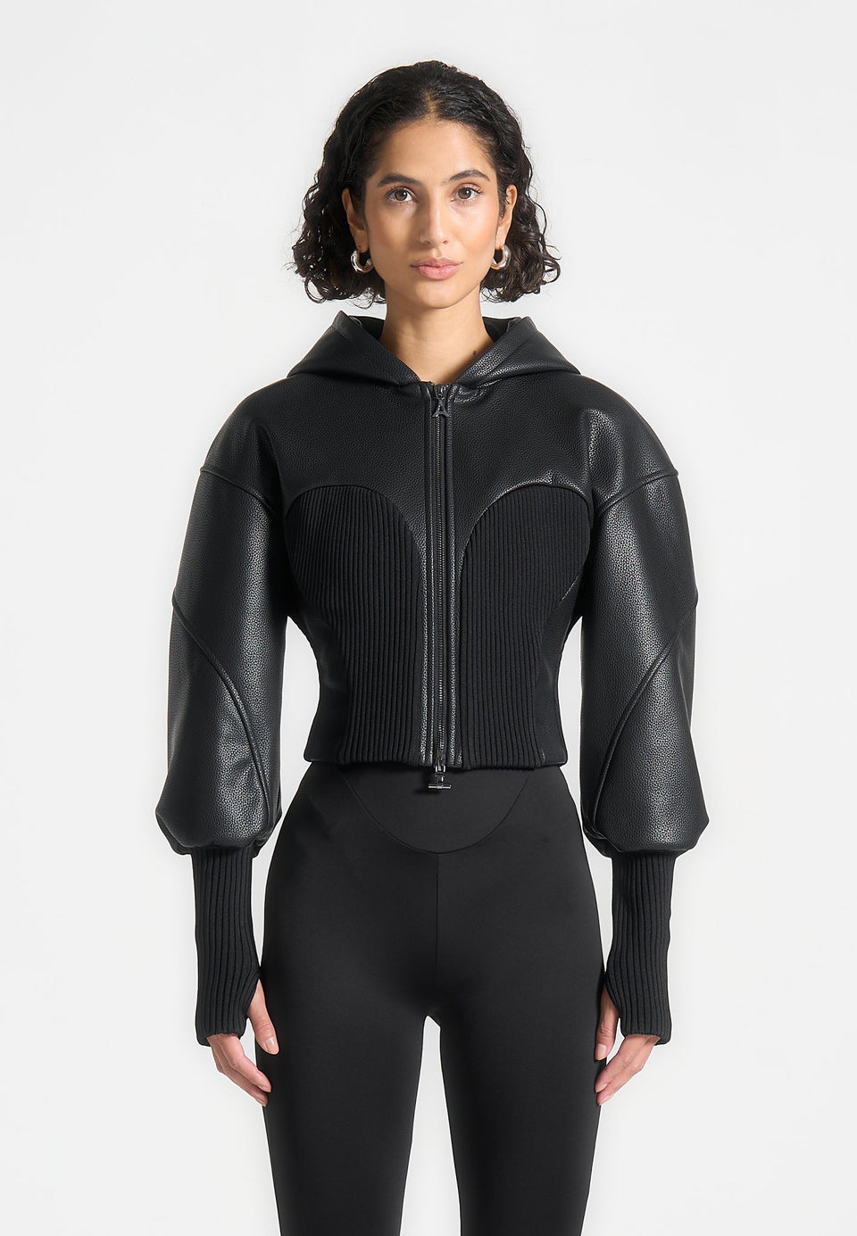 amani-hooded-pebbled-leather-contour-jacket-black