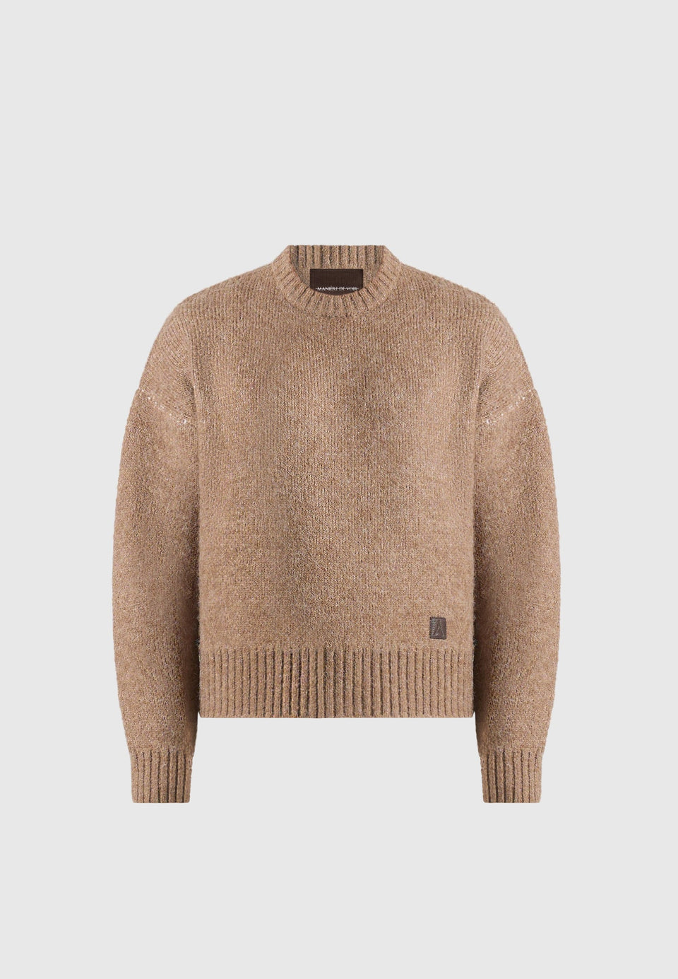 Kamil - Art Slogan Brushed Wool Knit Jumper - Beige