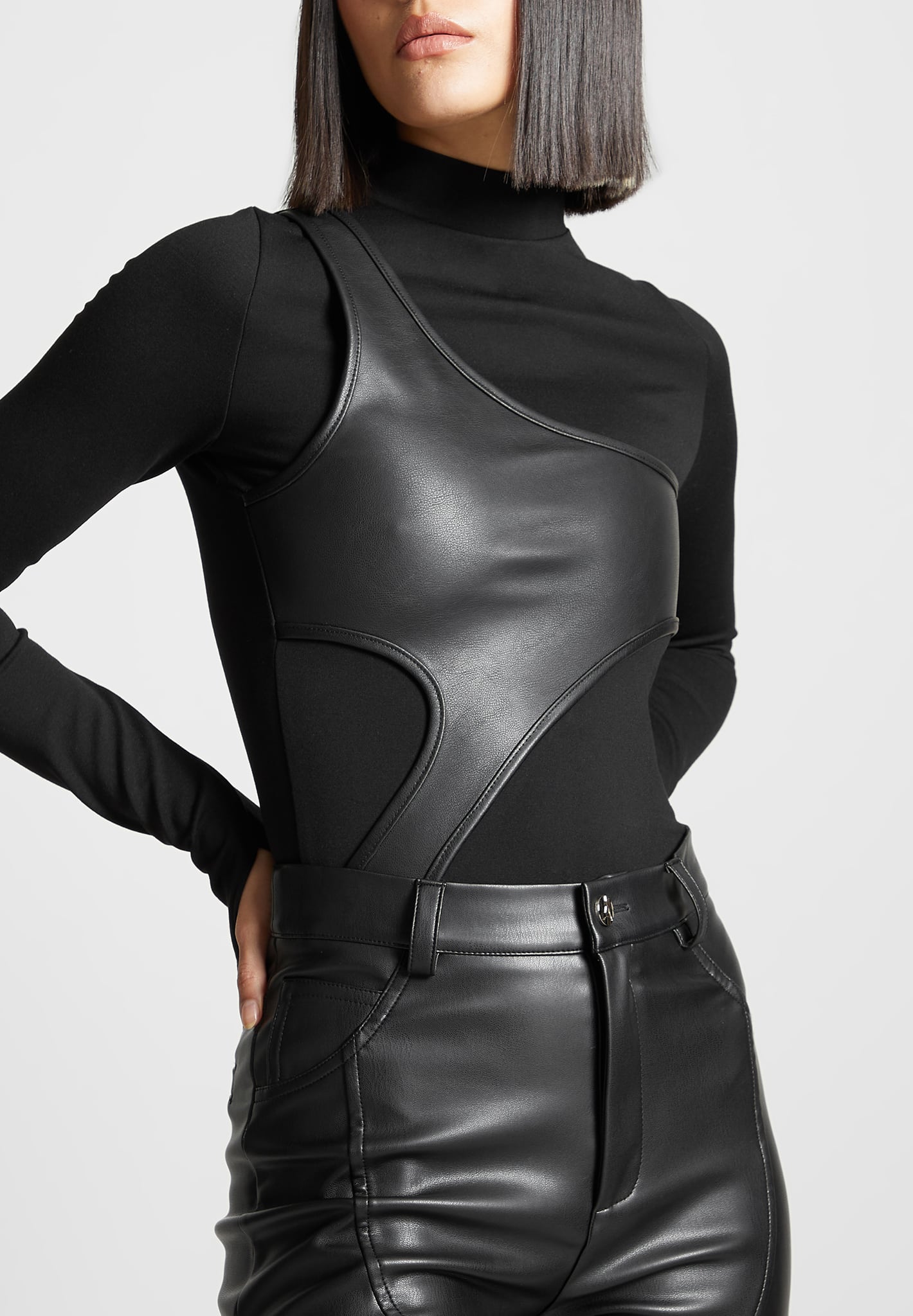leather-overlay-high-neck-bodysuit-black 