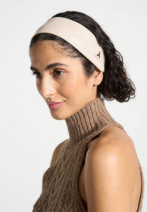 Lilou - Leather Eiffel Headband - Beige