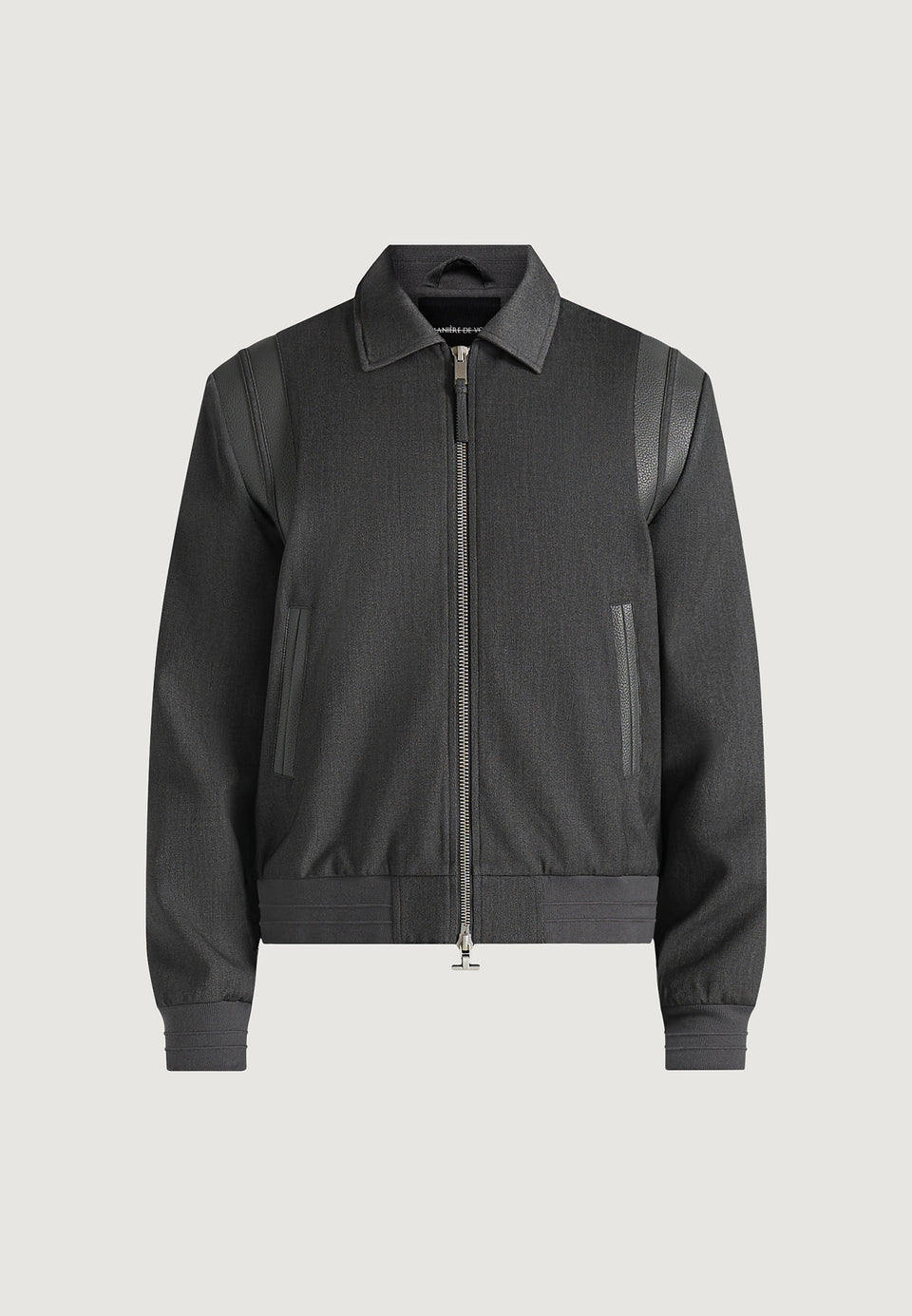Denis - Tailored Wool-Blend Varsity Jacket - Grey