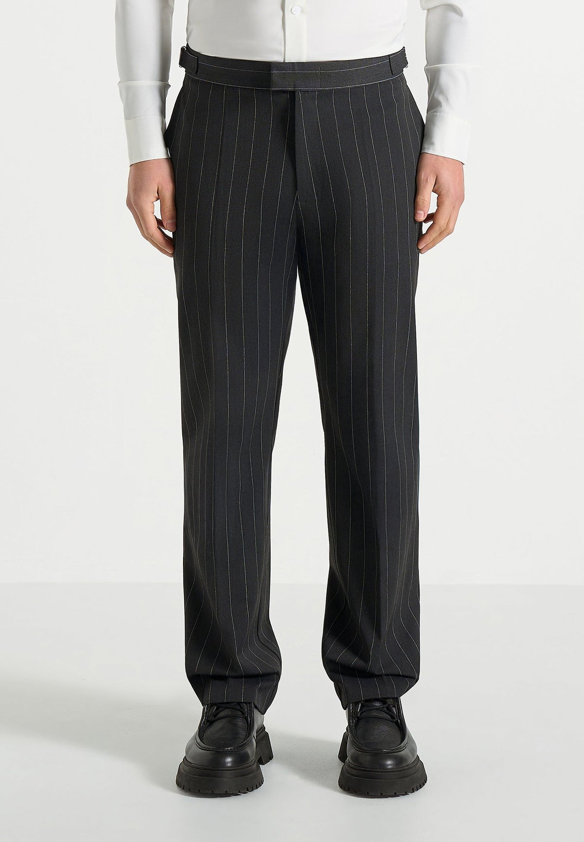 Joseph - Regular Fit Pinstripe Tailored Pants - Grey