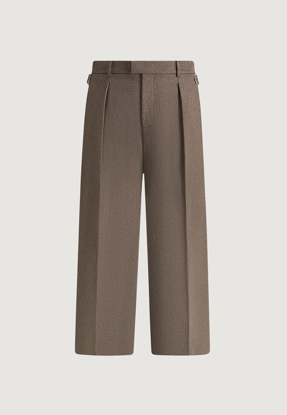 Dorian - Relaxed Fit Pleated Textured Tailored Trousers - Taupe