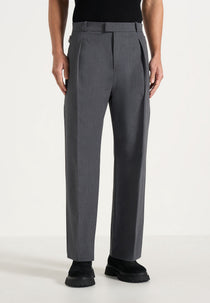 Dorian - Pleated Tailored Wool-Blend Trousers - Grey