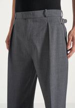 Dorian - Pleated Tailored Wool-Blend Trousers - Grey