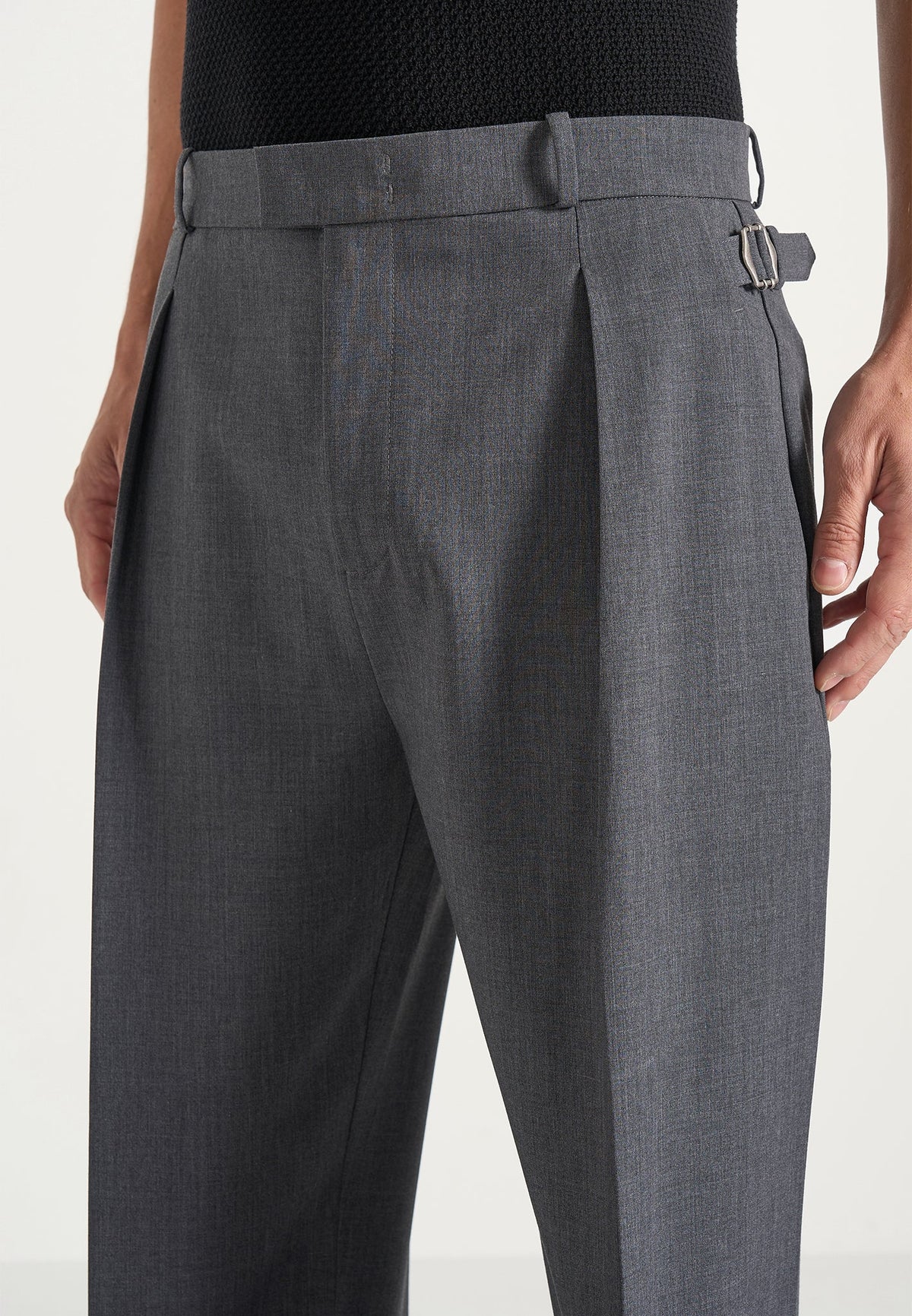 Dorian - Pleated Tailored Wool-Blend Trousers - Grey