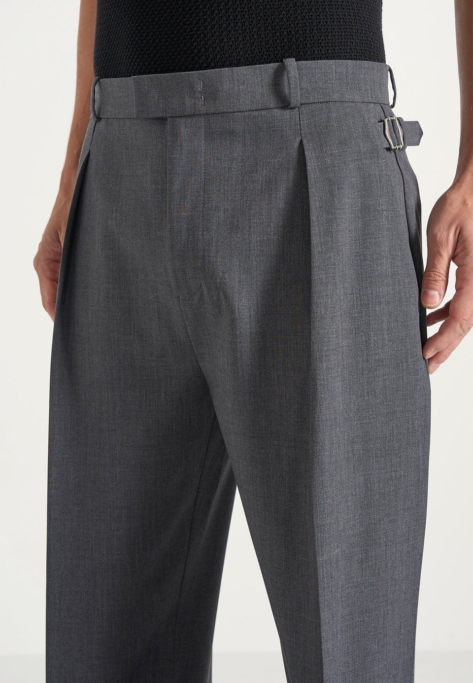 Dorian - Pleated Tailored Wool-Blend Trousers - Grey