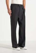 Luca - Relaxed Fit Pleated Pocket Trousers - Grey