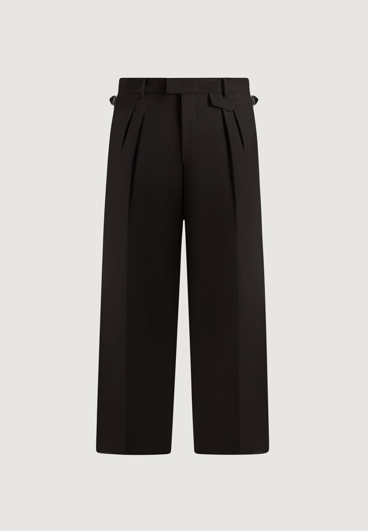 Pierre - Twin Pleat Tailored Trousers - Dark Brown