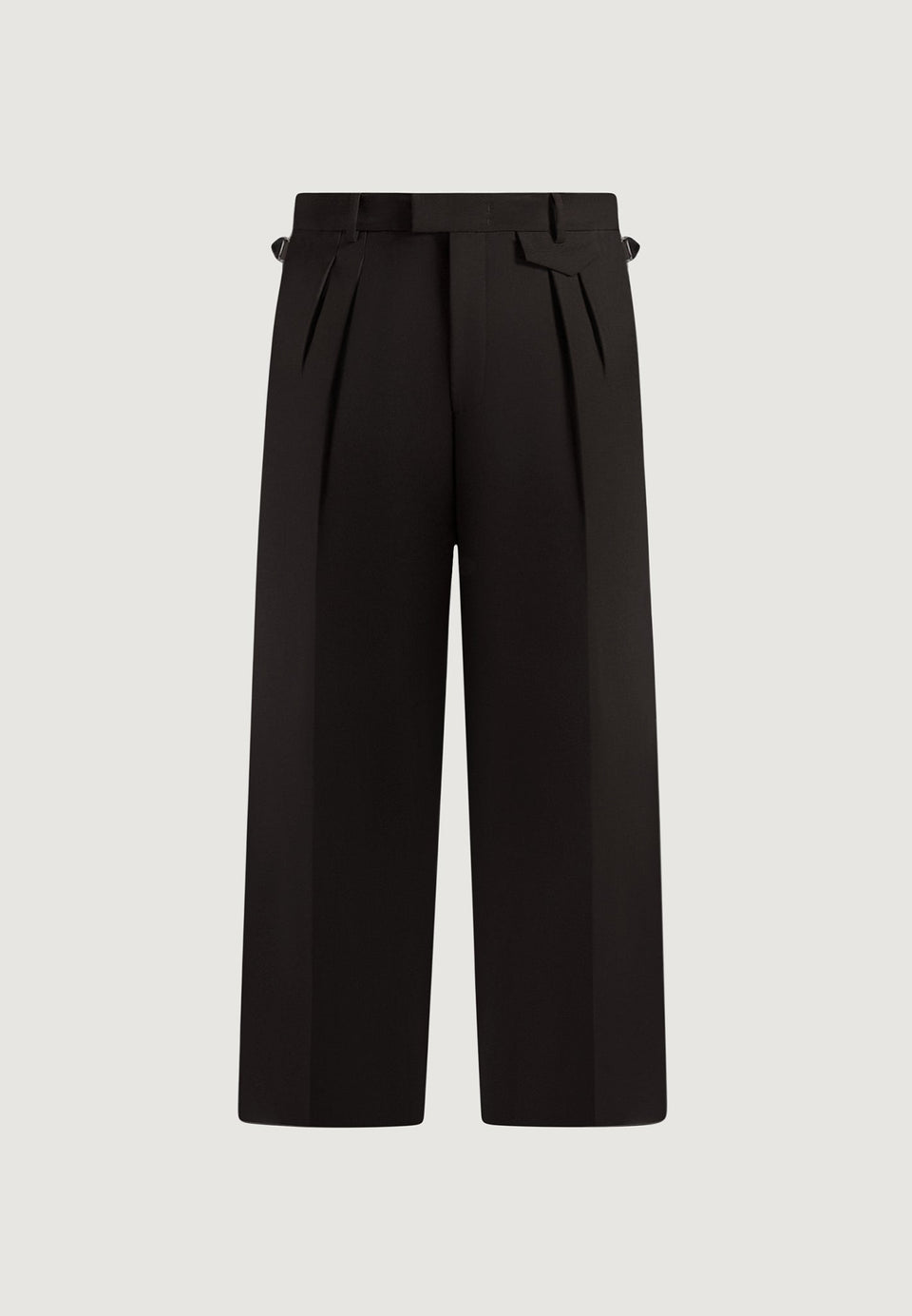 Pierre - Twin Pleat Tailored Trousers - Dark Brown
