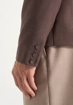 Didier - Double Breasted Twill Suit Blazer - Brown