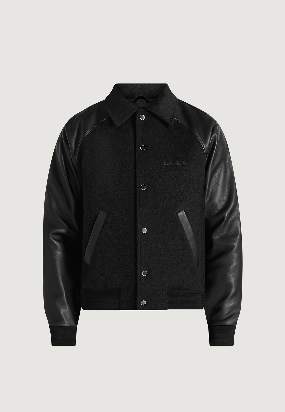 olivier-wool-and-leather-raglan-varsity-jacket-black