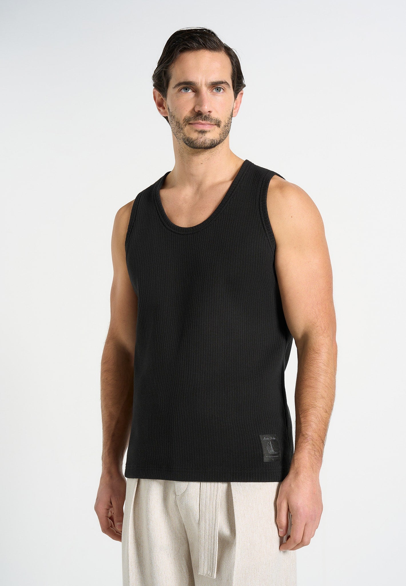 vs001-ribbed-cotton-vest-black