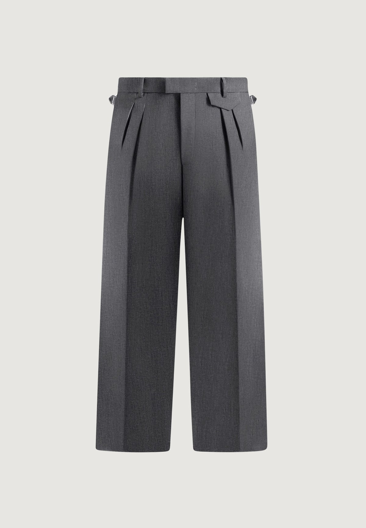 Pierre - Twin Pleat Tailored Wool-Blend Trousers - Grey