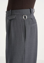 Pierre - Twin Pleat Tailored Wool-Blend Trousers - Grey