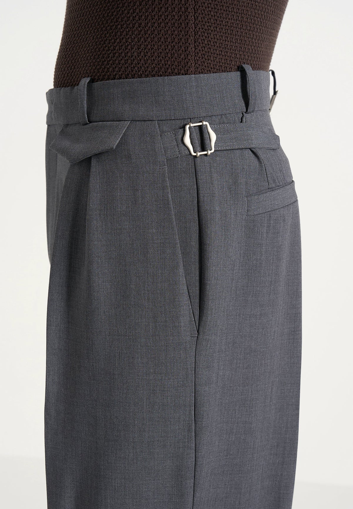 Pierre - Twin Pleat Tailored Wool-Blend Trousers - Grey