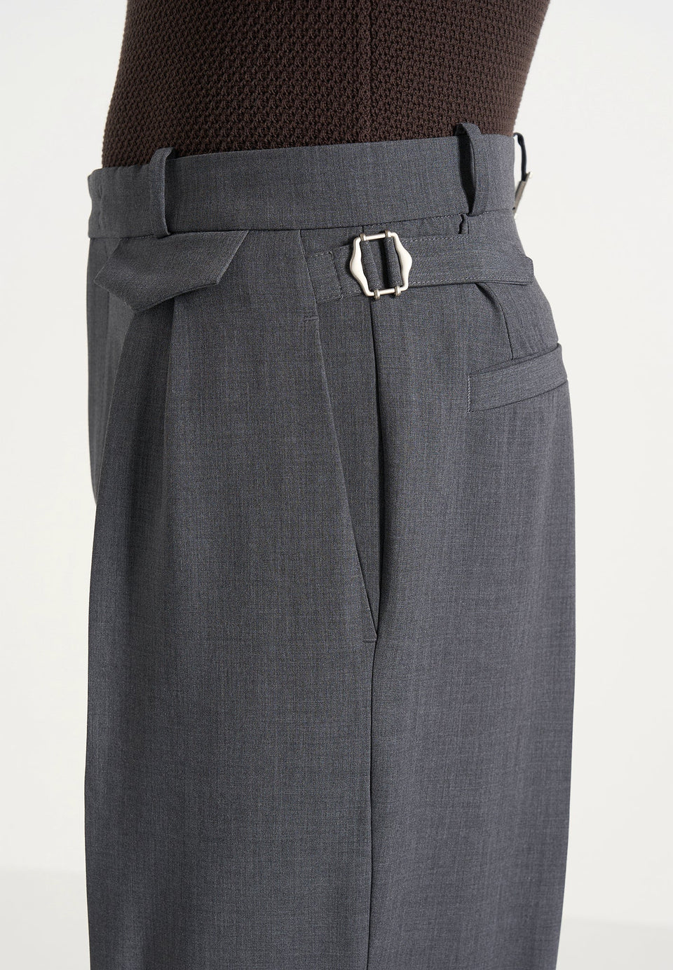 Pierre - Twin Pleat Tailored Wool-Blend Trousers - Grey