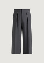 Lior - Box Pleat Wide Leg Wool-Blend Trousers - Grey