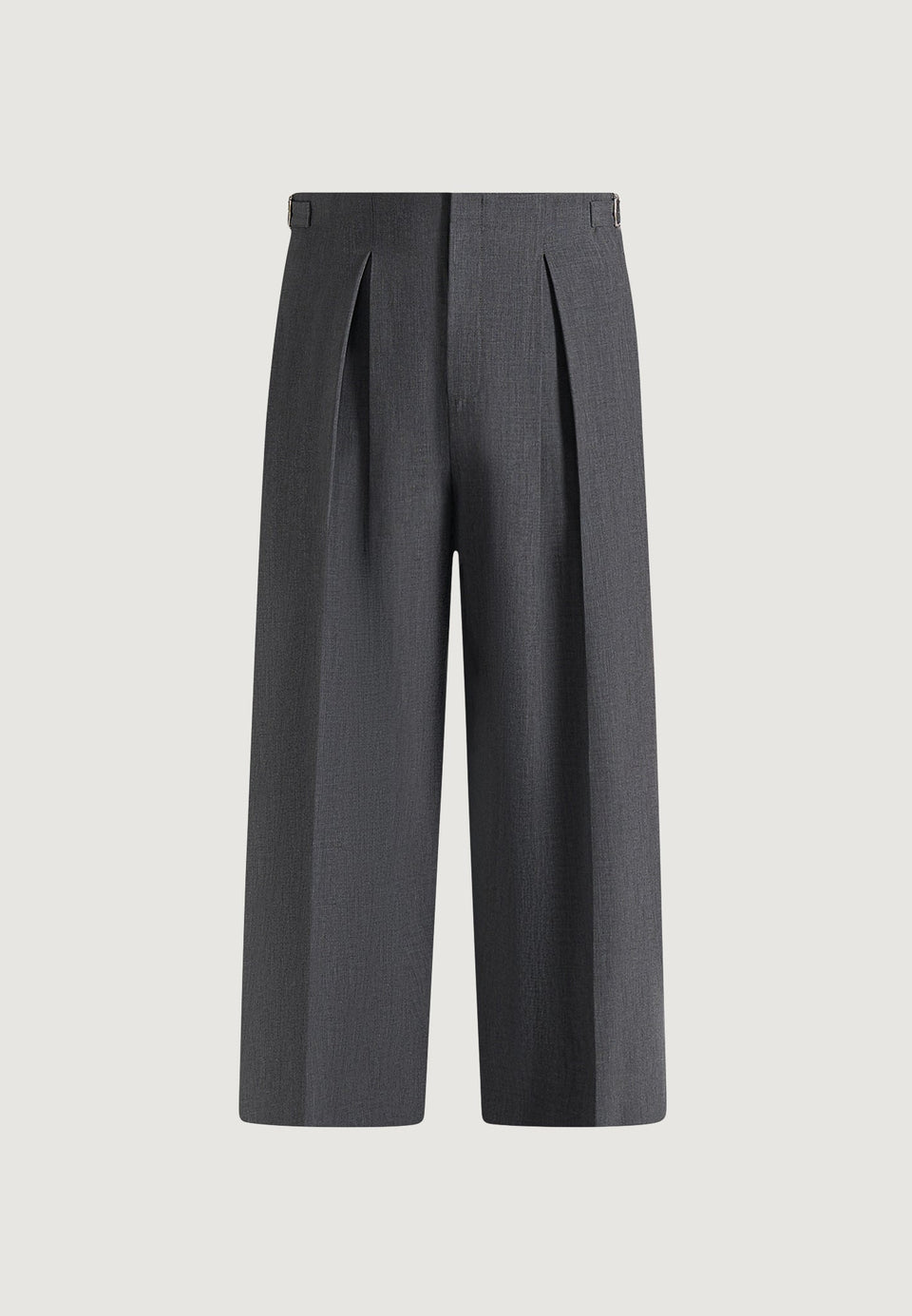 Lior - Box Pleat Wide Leg Wool-Blend Trousers - Grey