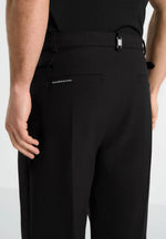 Pierre - Relaxed Fit Pleated Tailored Trousers - Black