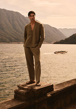 Dorian - Pleated Linen Pants - Khaki