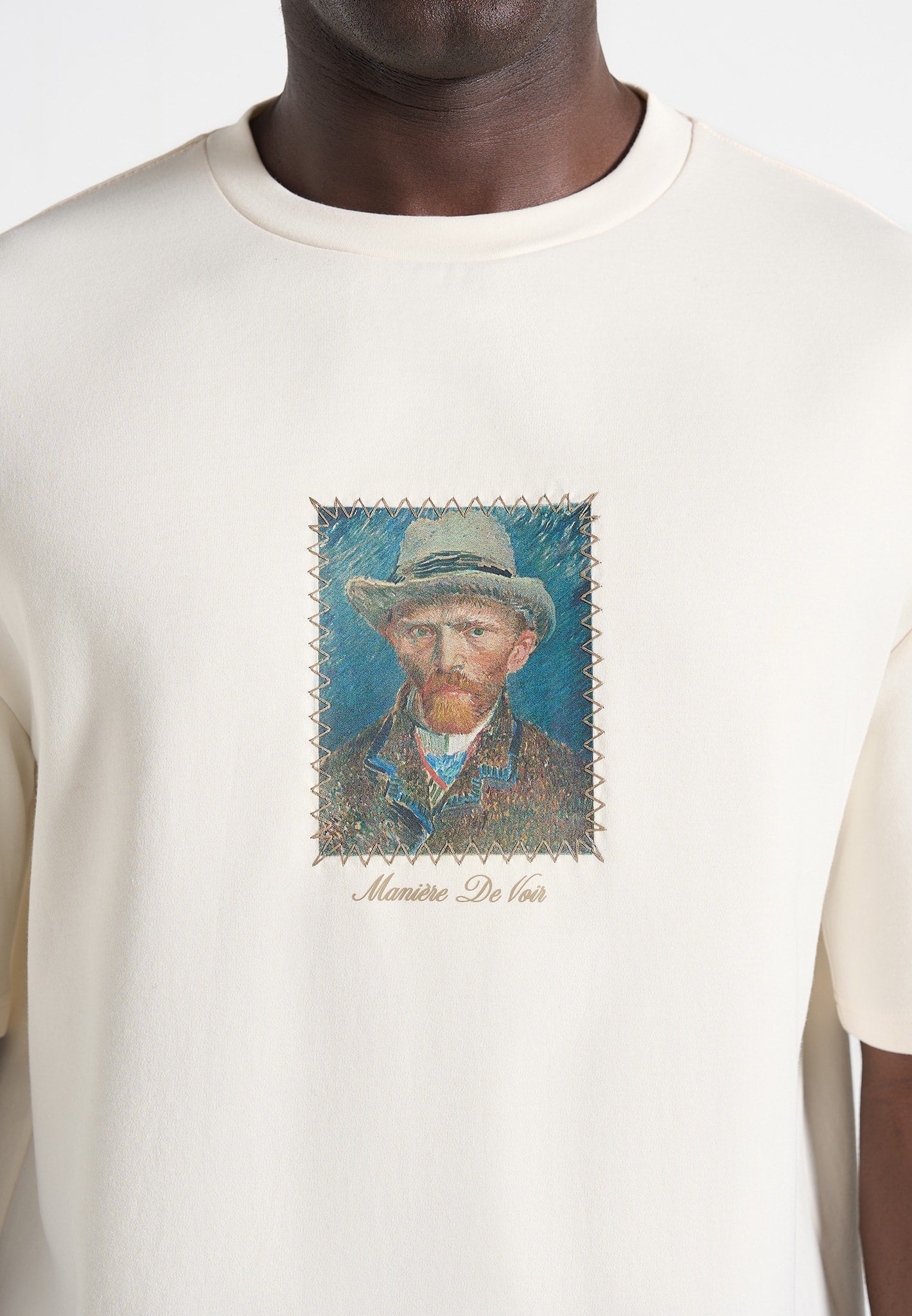 Anders - Almond Blossoms Cotton T-Shirt - Cream