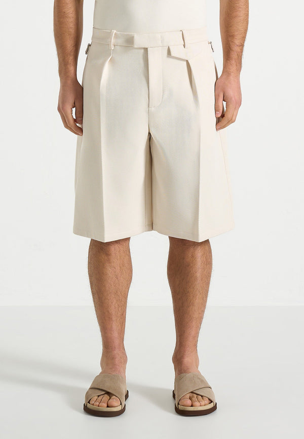 Auguste - Tailored Twill Bermuda Shorts - Cream