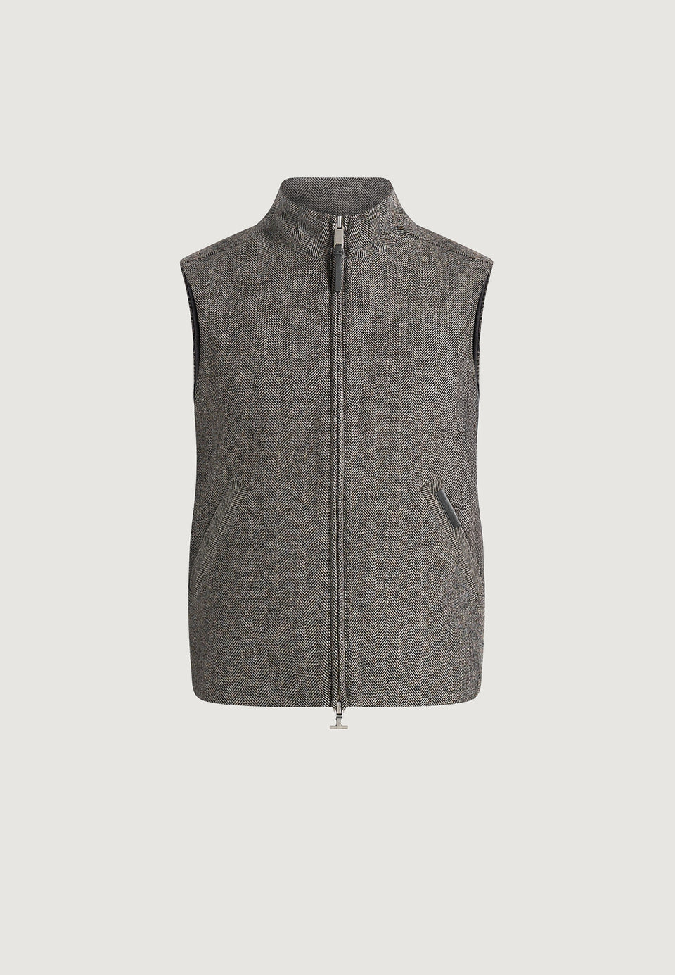 levi-herringbone-wool-zip-gilet-grey