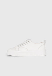 Men's Vienna - Leather Contrast Stitch Sneakers - White